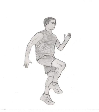 High knees running in place is a very good exercise for your legs and helps to improve your cardiovascular endurance.